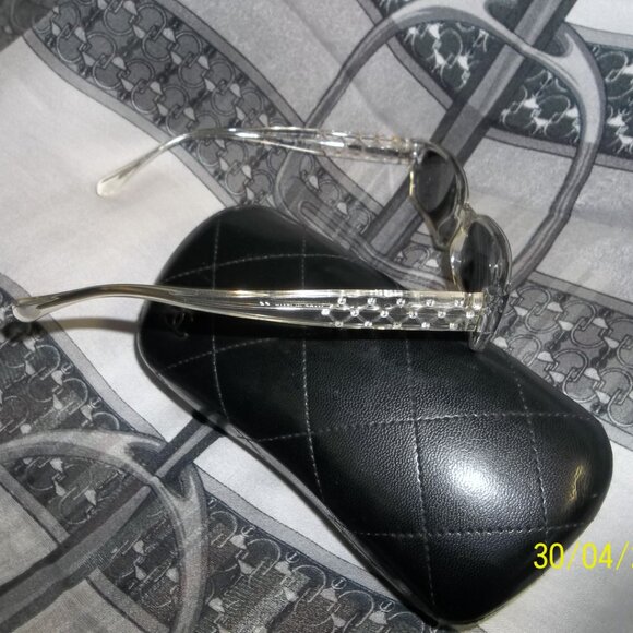 ❤️CHANEL 5058 CC Logo CLEAR with Swarovski Crystal Sunglasses +CC Case main image 9